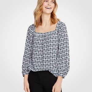Printed square necked top